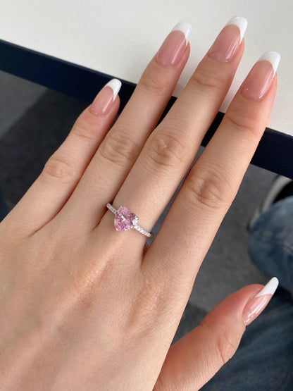 [GALE]2.0 Carat Dazzling Lustrous Heart Cut Lover Ring