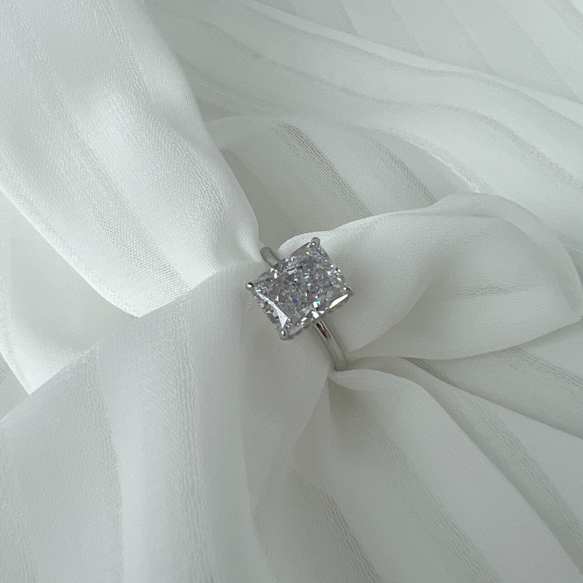 [GALE]4.0 Carat Ornate Enchanting Radiand Cut Banquet Ring
