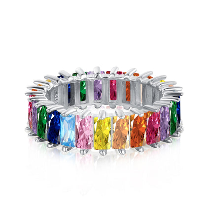 [GALE]Unique Colorful Radiant Cut RIng