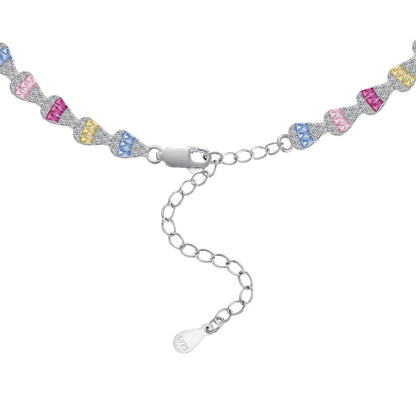 [GALE]Radiant Colorful Rainbow Necklace