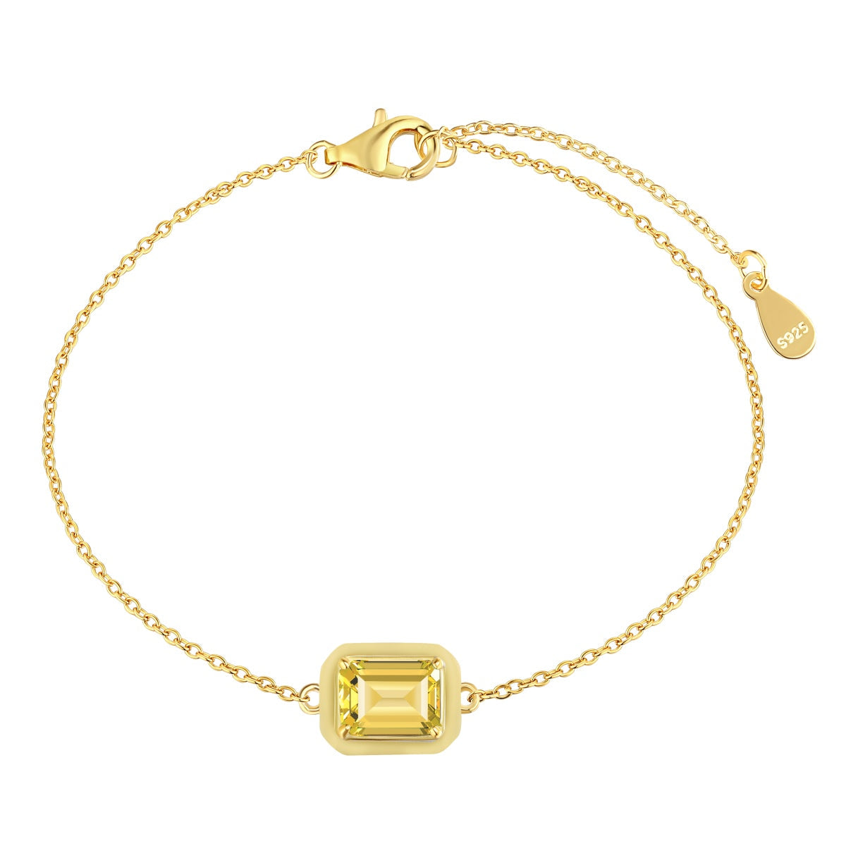 [GALE]2.0 Carat Sparkling Colorful Emerald Cut Daily Bracelet
