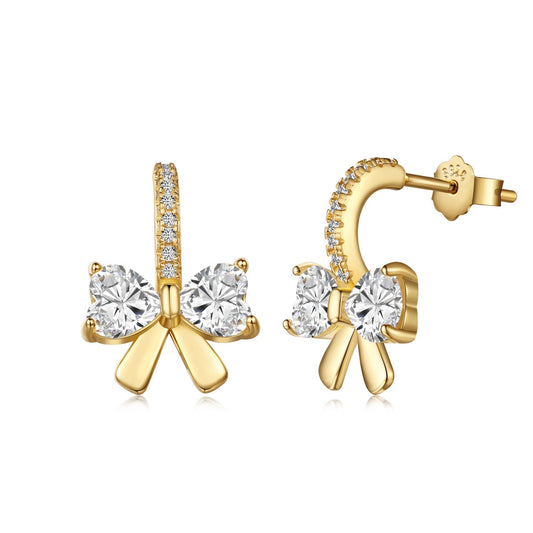 [GALE]Exquisite Earrings With Heart-Shaped Bow Design