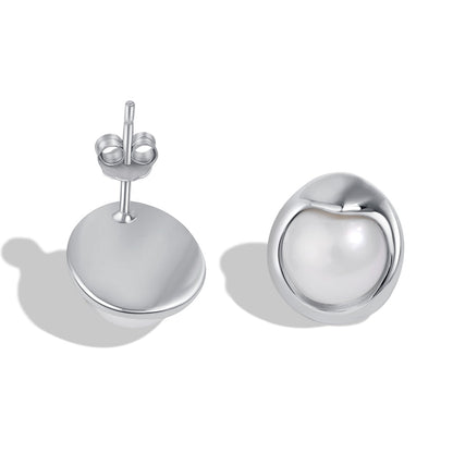 [GALE]Dainty Bread Pearl Earrings