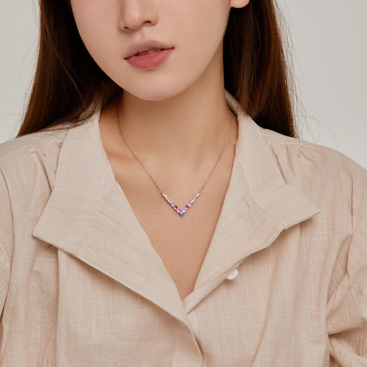 [GALE]Ornate Round Cut Necklace