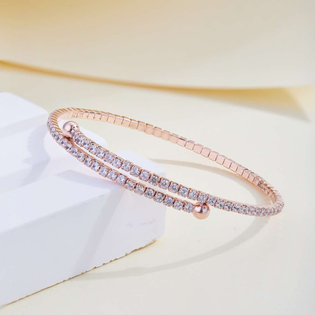 [GALE]Row of Diamonds Round Fashion Bracelet