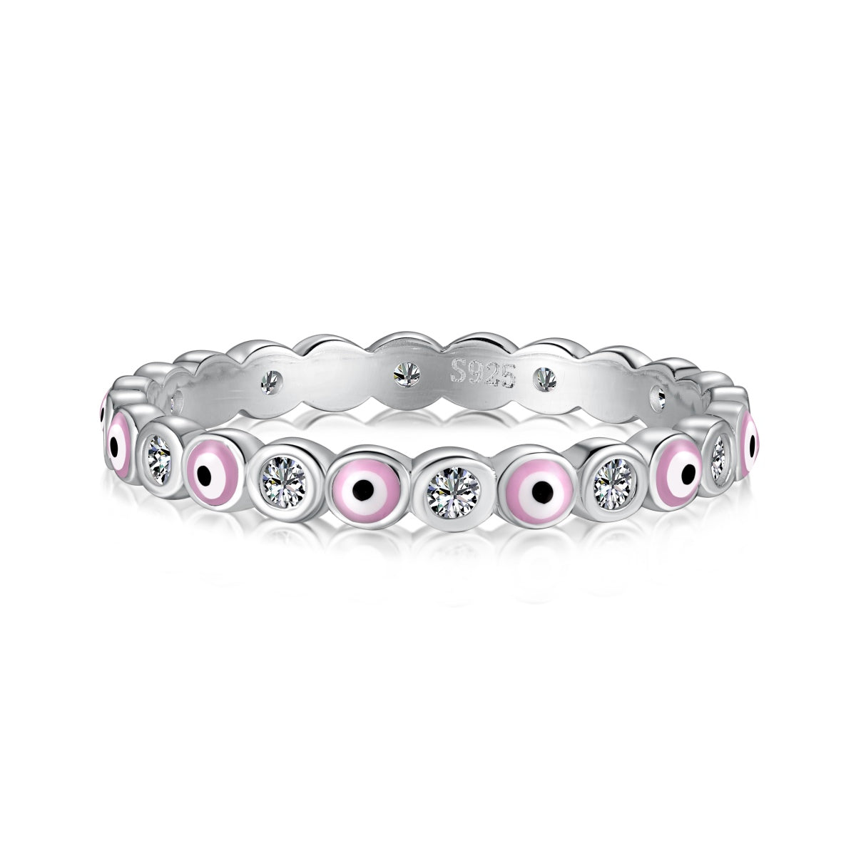 [GALE]Sparkling Vibrant Round Shape Daily Ring