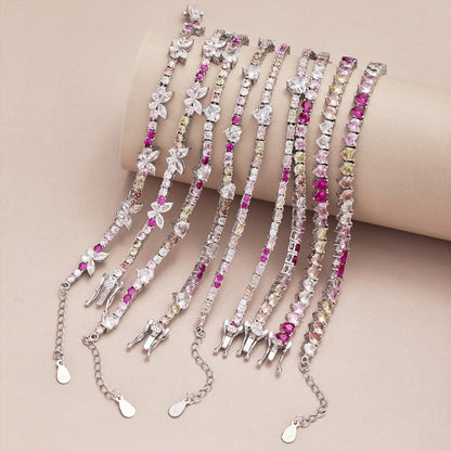 [GALE]Romantic Heart Shape Round Cut Lover Bracelet