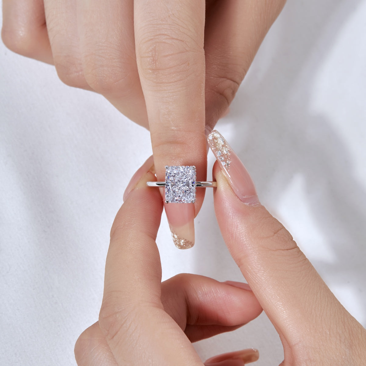 [GALE]4.0 Carat Ornate Enchanting Radiand Cut Banquet Ring