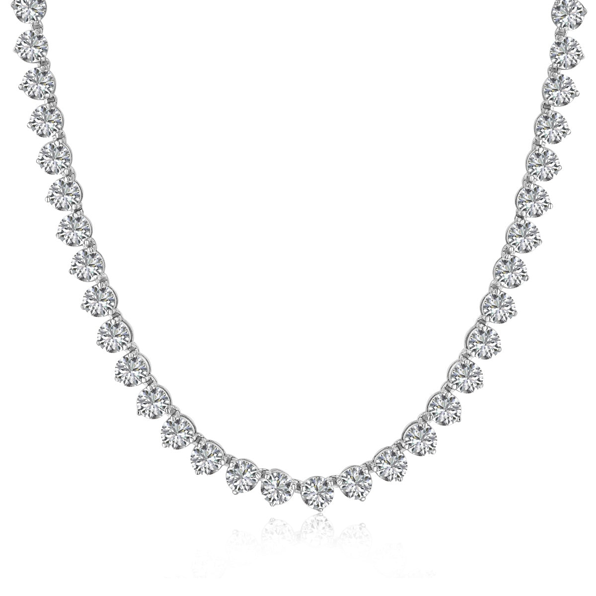 [GALE]Ornate Heart Cut Tennis Necklace