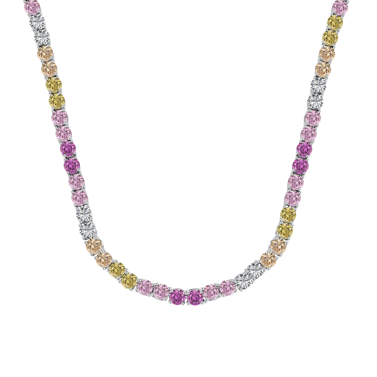 [GALE]Delicate Colorful Tennis Necklace