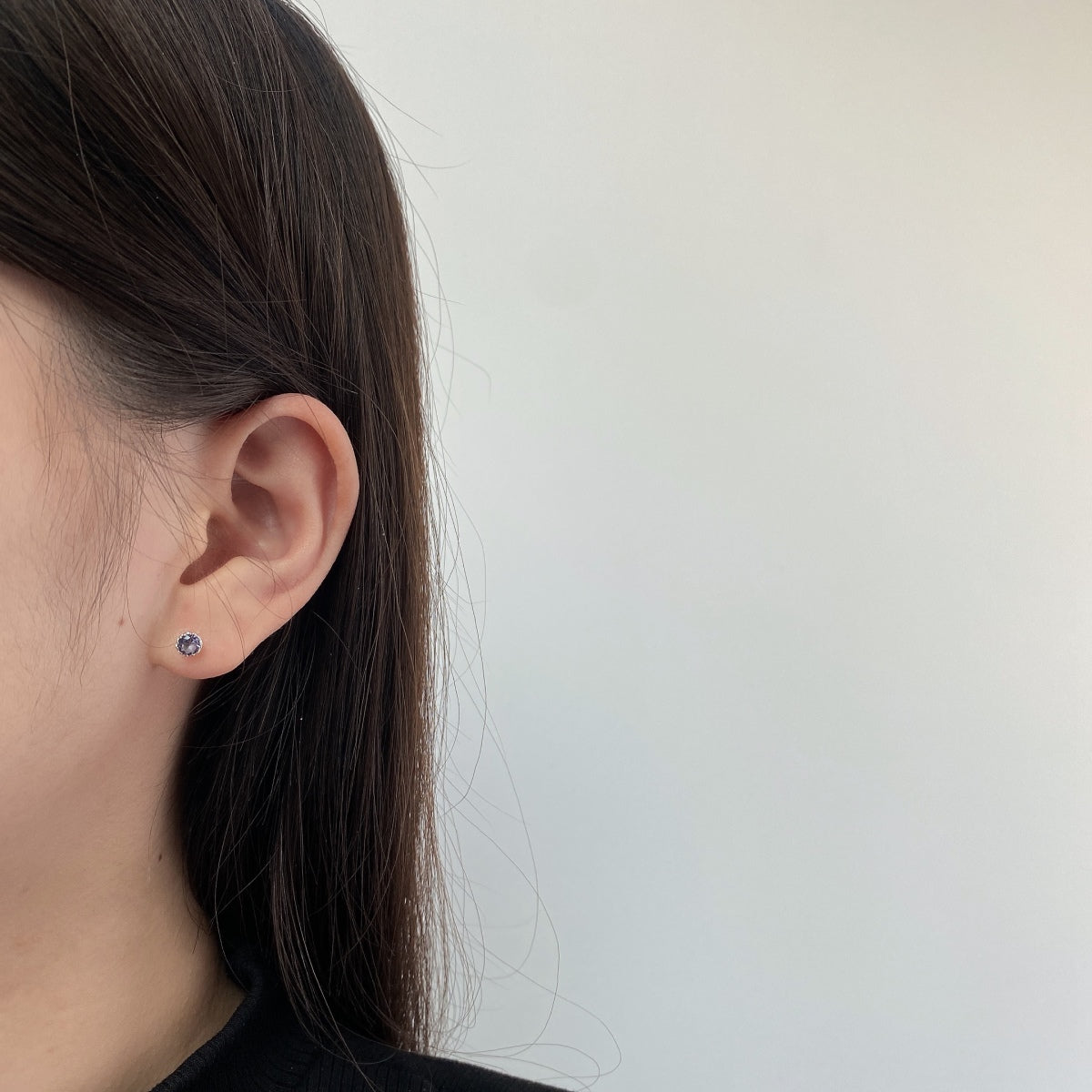 [GALE]Sparkling Colorful Round Shape Earrings