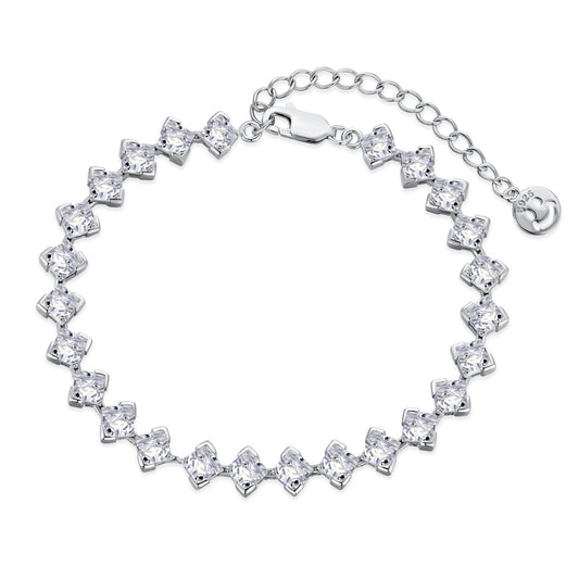 [GALE]0.5 Carat Ornate Princess Cut Daily Bracelet