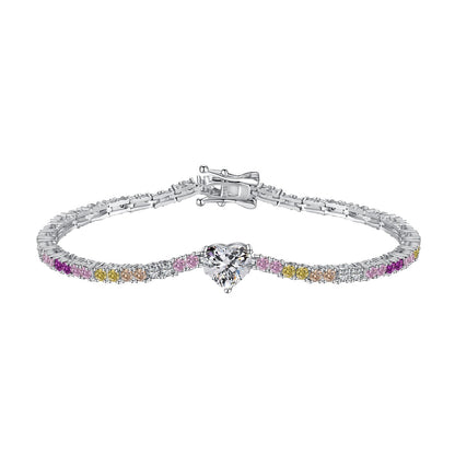 [GALE]Delicate Romantic Heart Shape Lover Bracelet