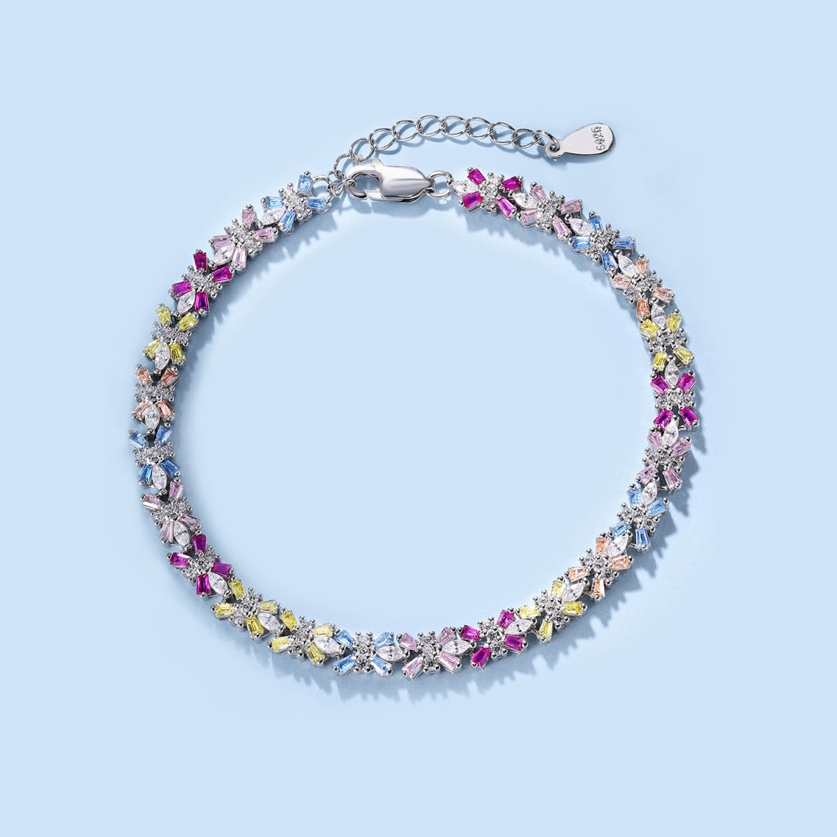 [GALE]Radiant Colorful Emerald Cut Party Bracelet