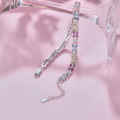 [GALE]Radiant Colorful Emerald Cut Party Bracelet
