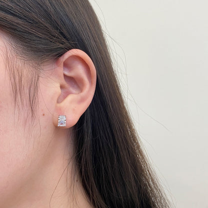 [GALE]Radiant Luxurious Princess Cut Daily Earrings
