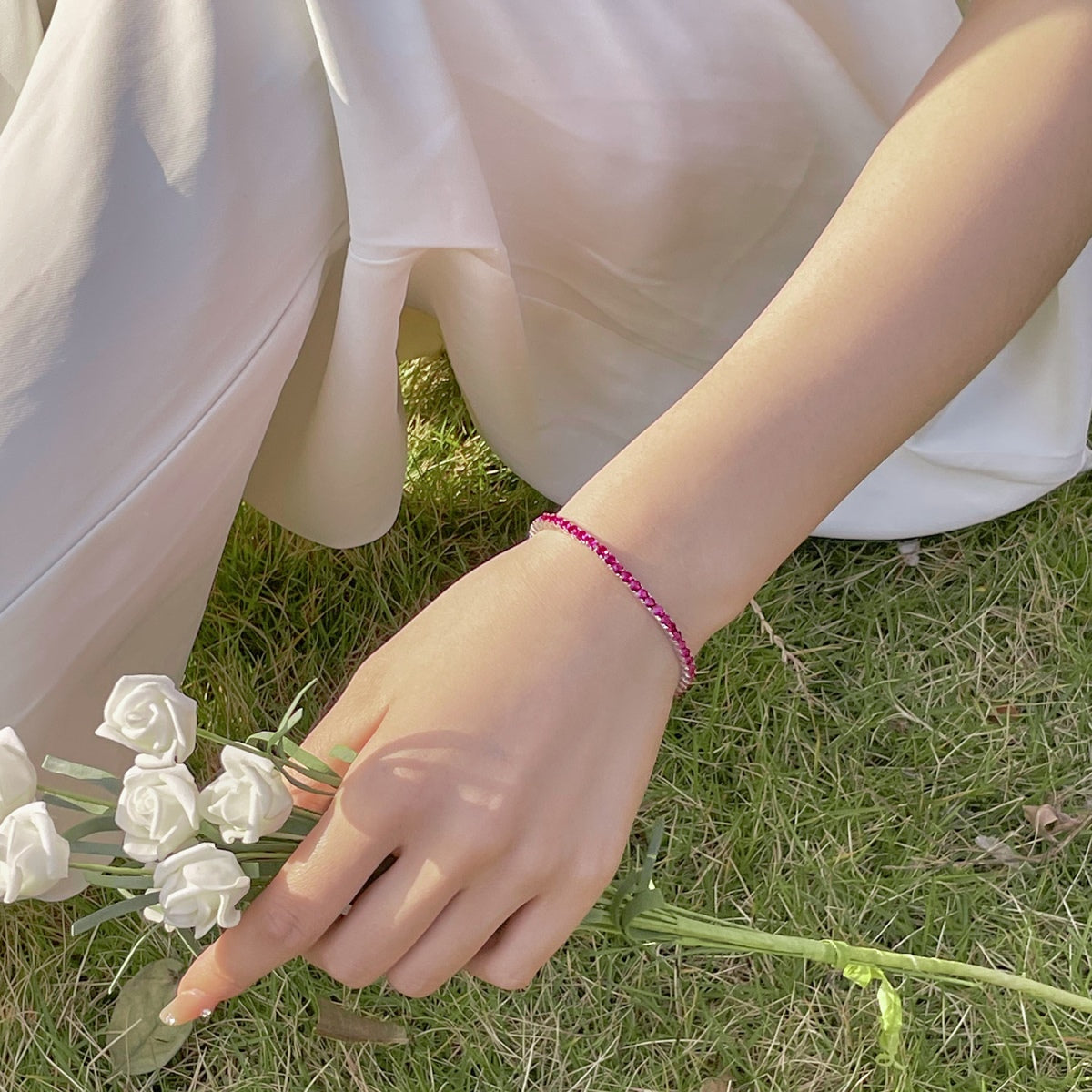 [GALE]Radiant Colorful Round Cut Party Bracelet