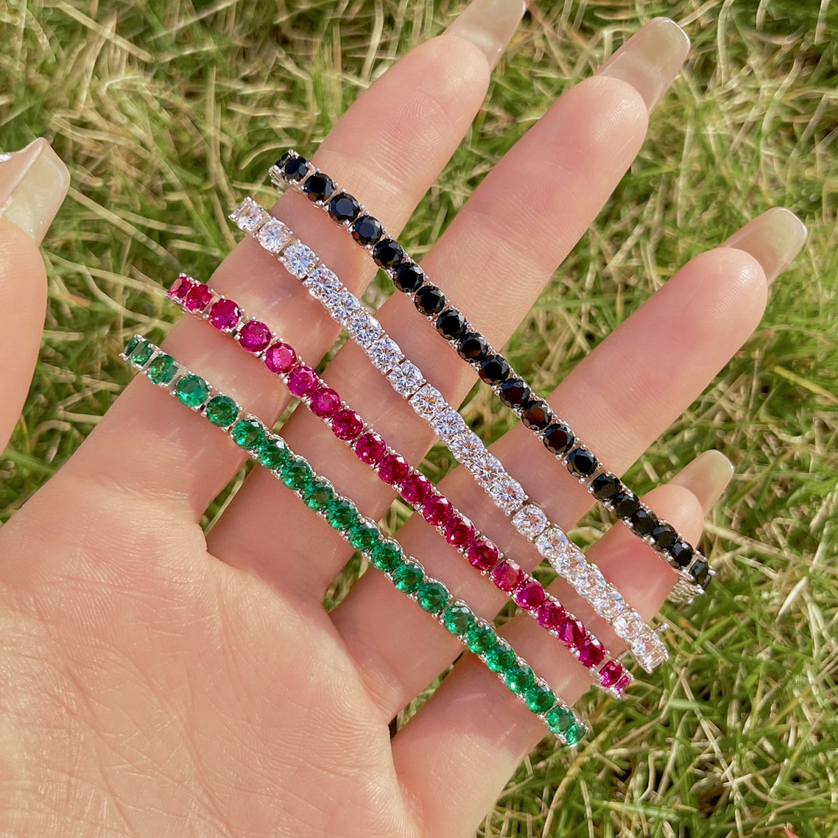 [GALE]Radiant Colorful Round Cut Party Bracelet
