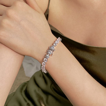 [GALE]0.75 Carat Dazzling Round Cut Wedding Bracelet
