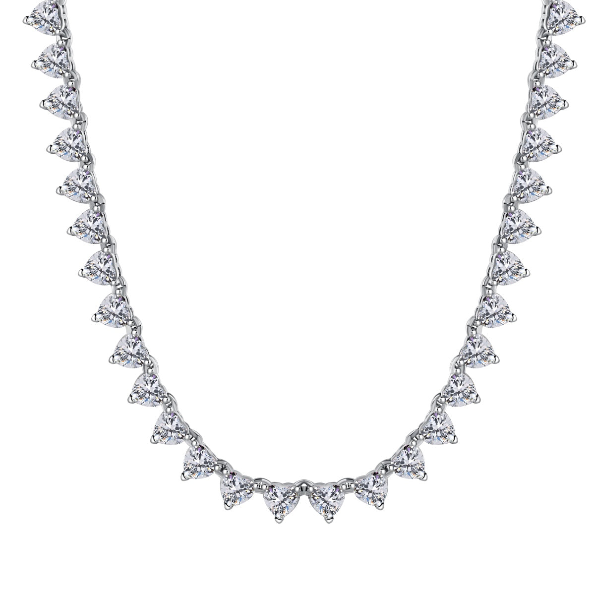 [GALE]Ornate Heart Cut Tennis Necklace