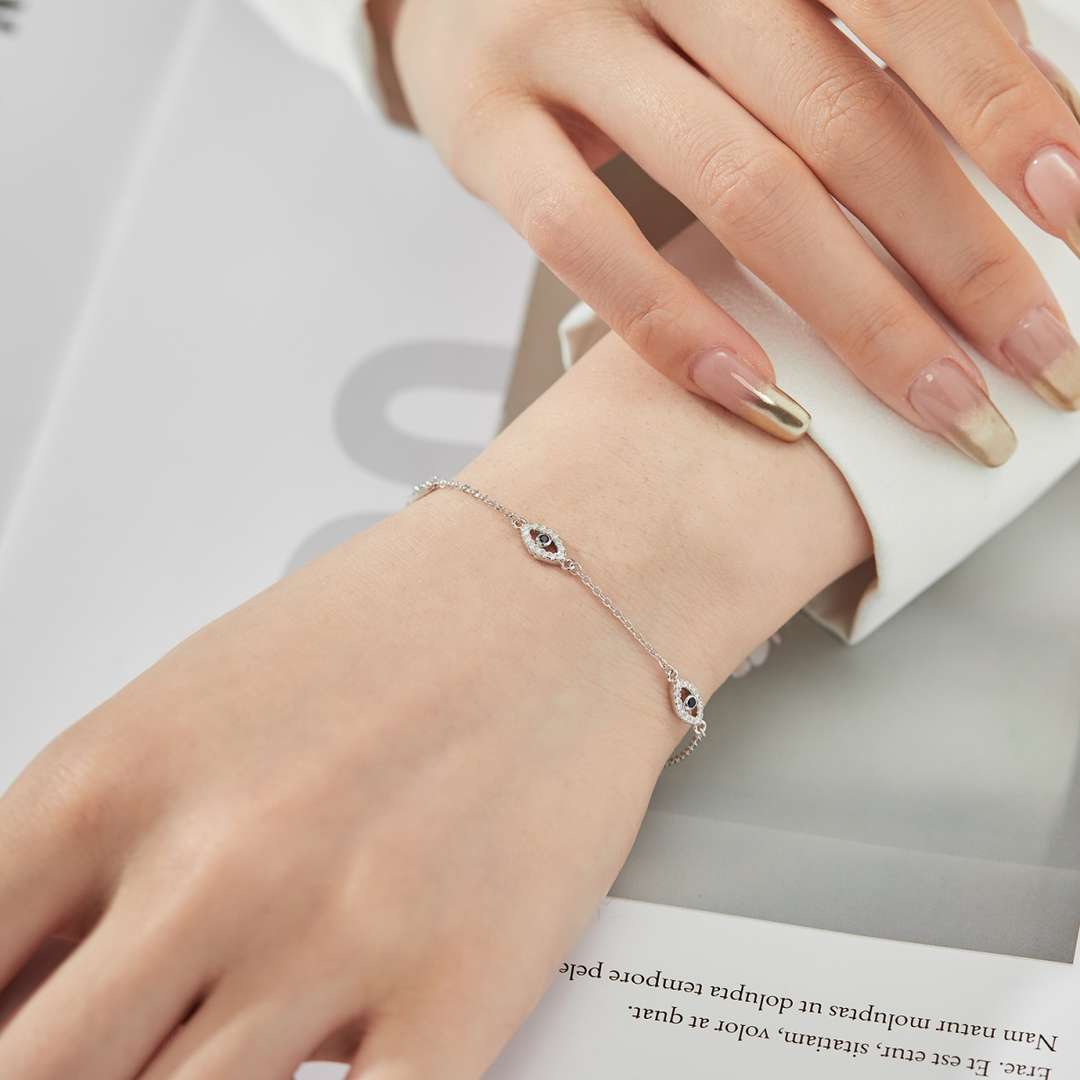 [GALE]Evil Eye Shape Pendent Necklace