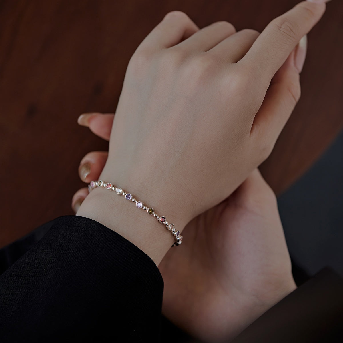 [GALE]Sparkling Exquisite Round Cut Party Bracelet