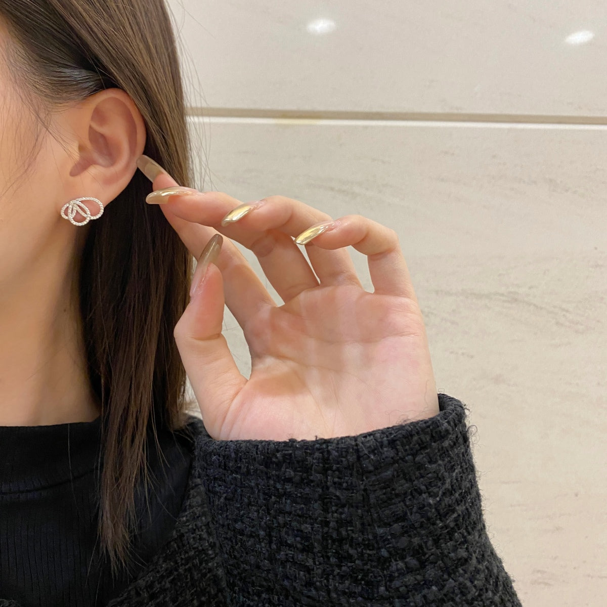 [GALE]Exquisite Butterfly Shape Earrings
