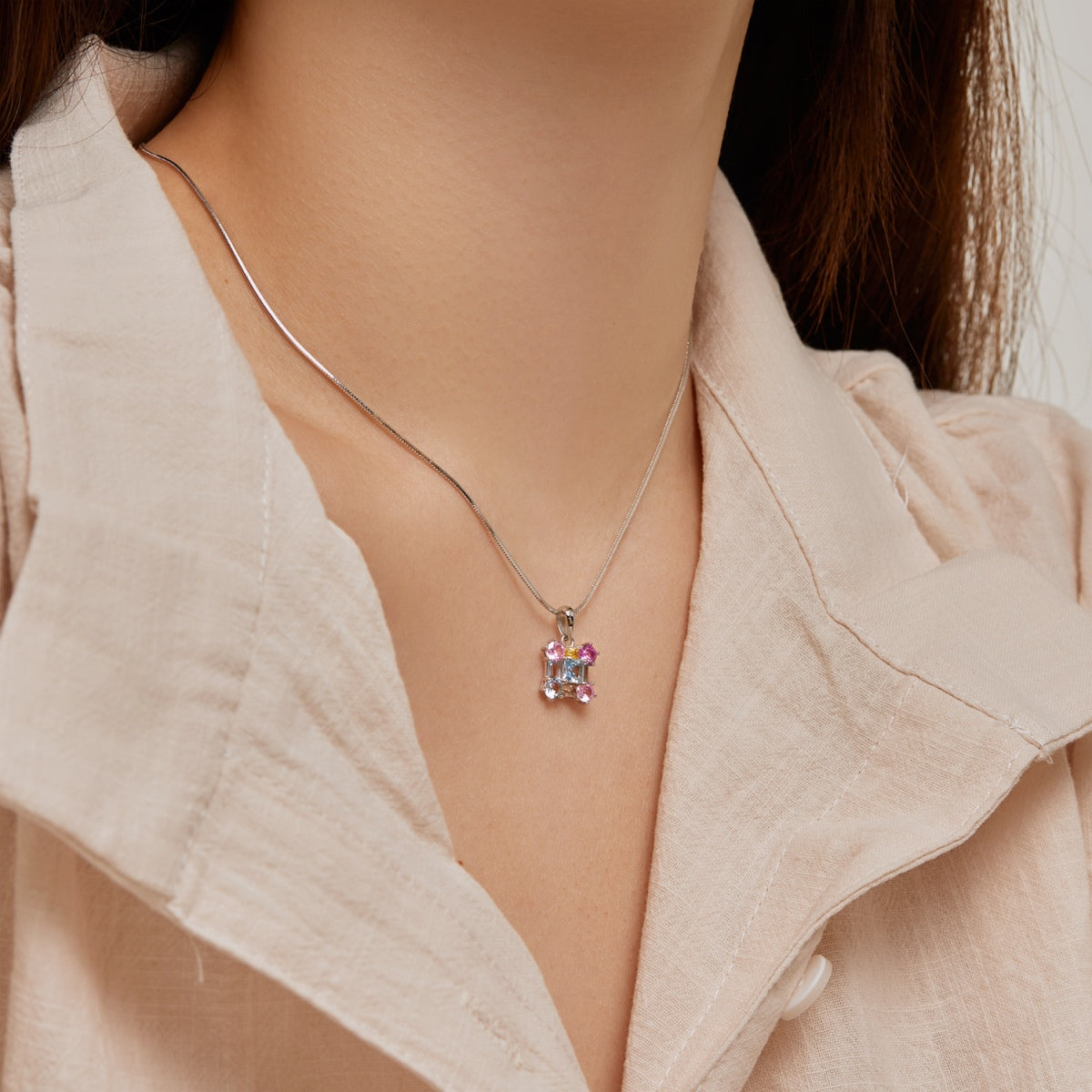 [GALE]Gorgeous Multi Colorful Necklace