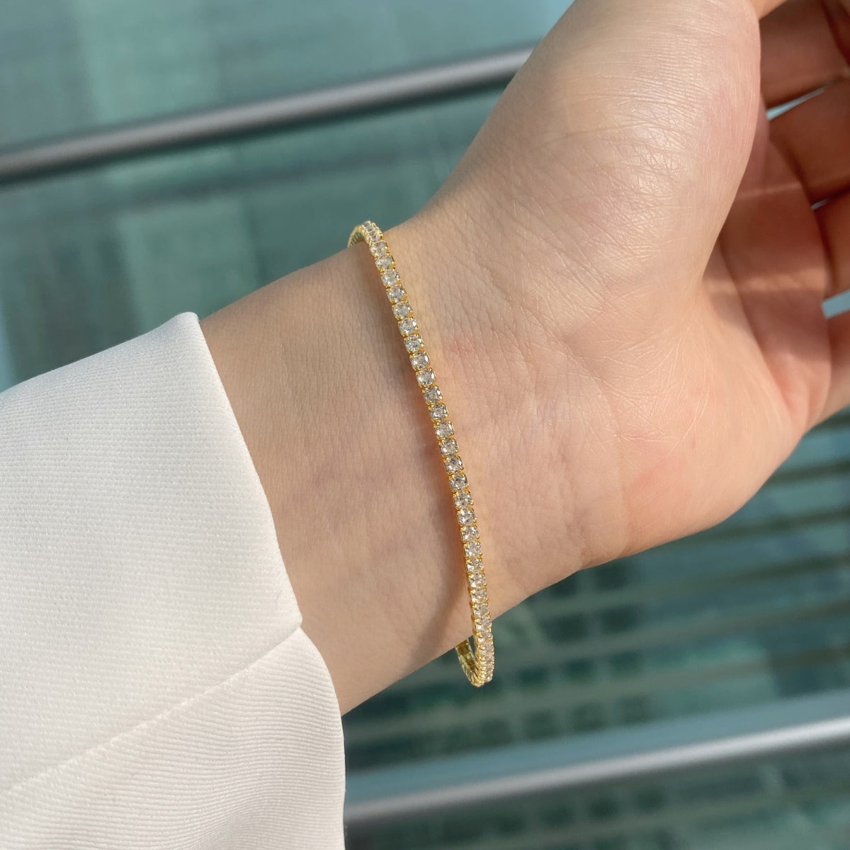 [GALE]Radiant Colorful Round Cut Party Bracelet
