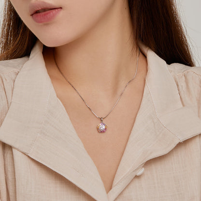 [GALE]Charming Flower Colorful Necklace