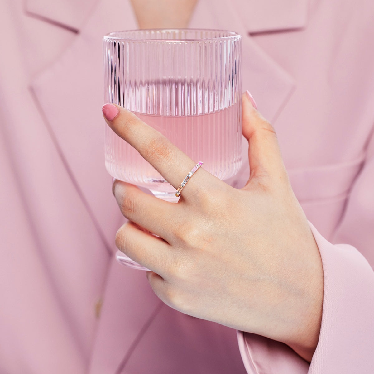 [GALE]Lively In Shades Elegant Radiant Cut Daily Ring