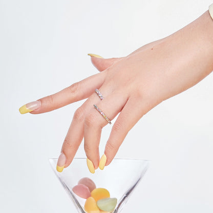 [GALE]Charming Colorful Round Cut Daily Ring