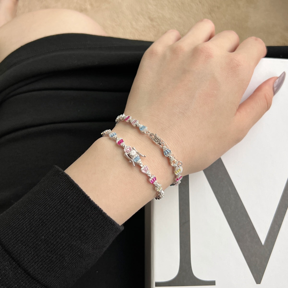 [GALE]Radiant Water Drop Shape Daily Bracelet