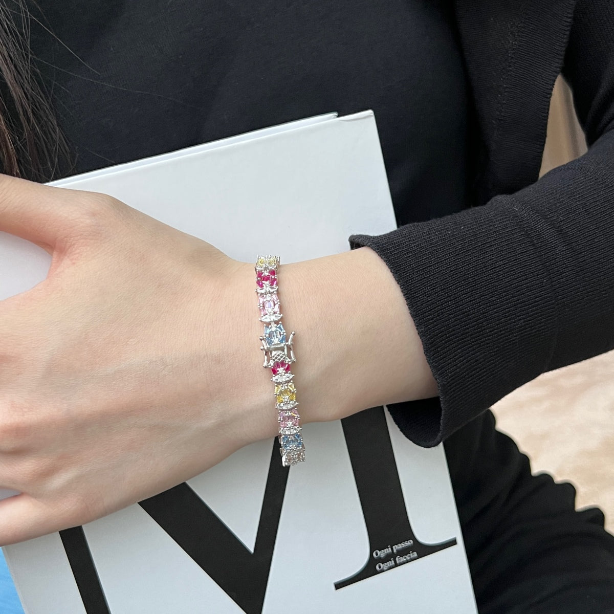 [GALE]Delicate Colorful Multi Cut Party Bracelet