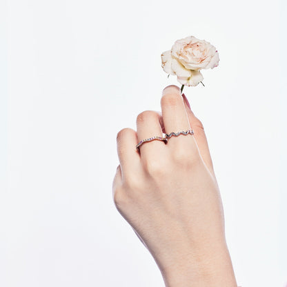 [GALE]Dainty Colorful Round Cut Party Ring