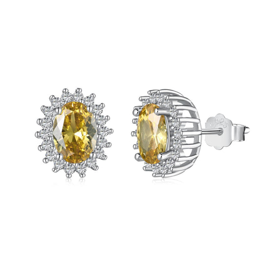 [GALE]Delicate Radiant Oval Cut Daily Earrings