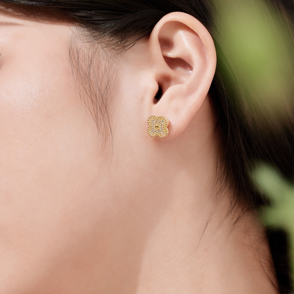 [NOVO] Modeschmuck-Ohrringe mit vierblättrigem Kleeblatt