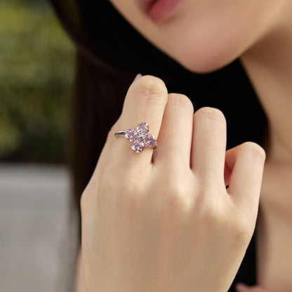 [GALE]Four-Leaf Clover Eight-Pointed Star Ring