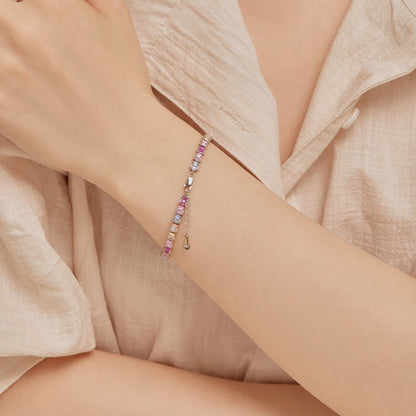 [GALE]Delicate Colorful Emerald Cut Party Bracelet