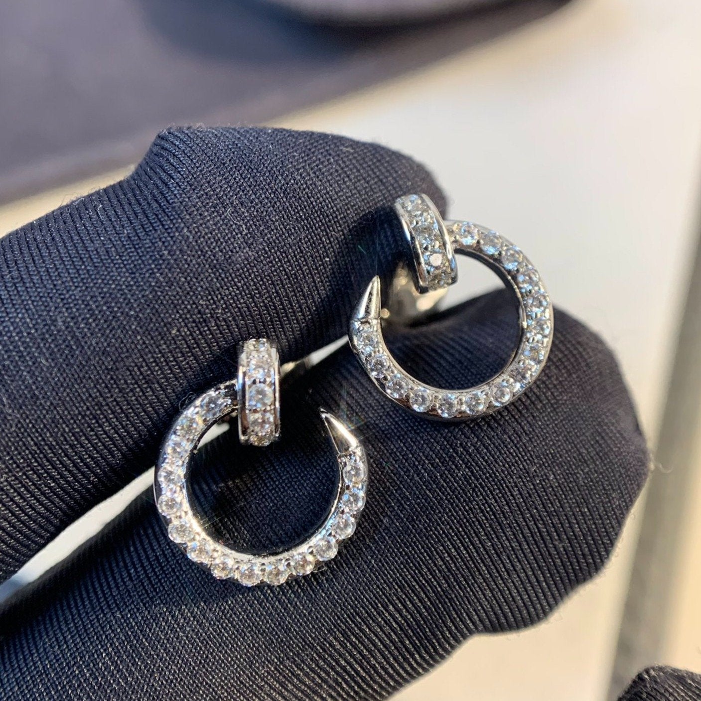 [GALE]JUSTE EARRINGS SILVER DIAMONDS
