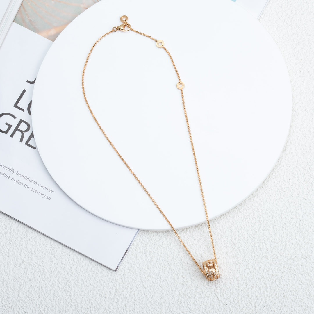 [GALE]PARENTESI NECKLACE PINK GOLD DIAMOND