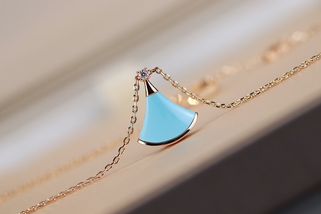 [GALE]DREAM NECKLACE TURQUOISE PINK GOLD