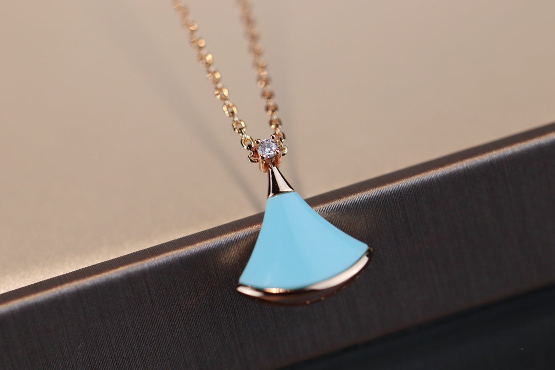 [GALE]DREAM NECKLACE TURQUOISE PINK GOLD