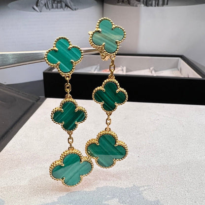 [GALE]CLOVER MALACHITE 3 MOTIFS GOLD