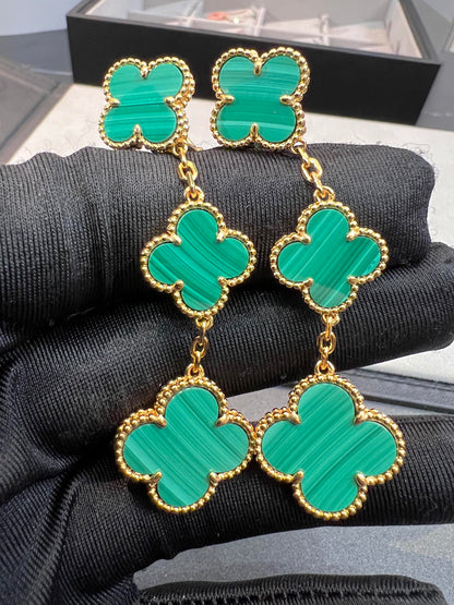[GALE]CLOVER MALACHITE 3 MOTIFS GOLD