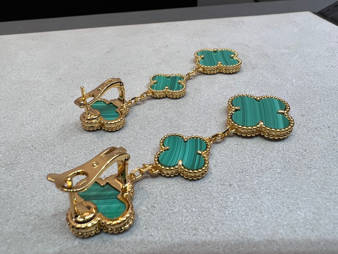 [GALE]CLOVER MALACHITE 3 MOTIFS GOLD