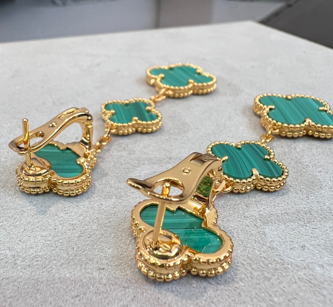 [GALE]CLOVER MALACHITE 3 MOTIFS GOLD