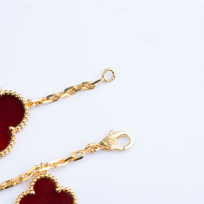 [GALE]CLOVER BRACELET 5 MOTIFS CARNELIAN TIGER EYE