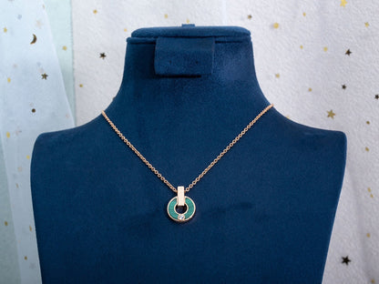 [GALE]GARI NECKLACE PINK GOLD MALACHITE