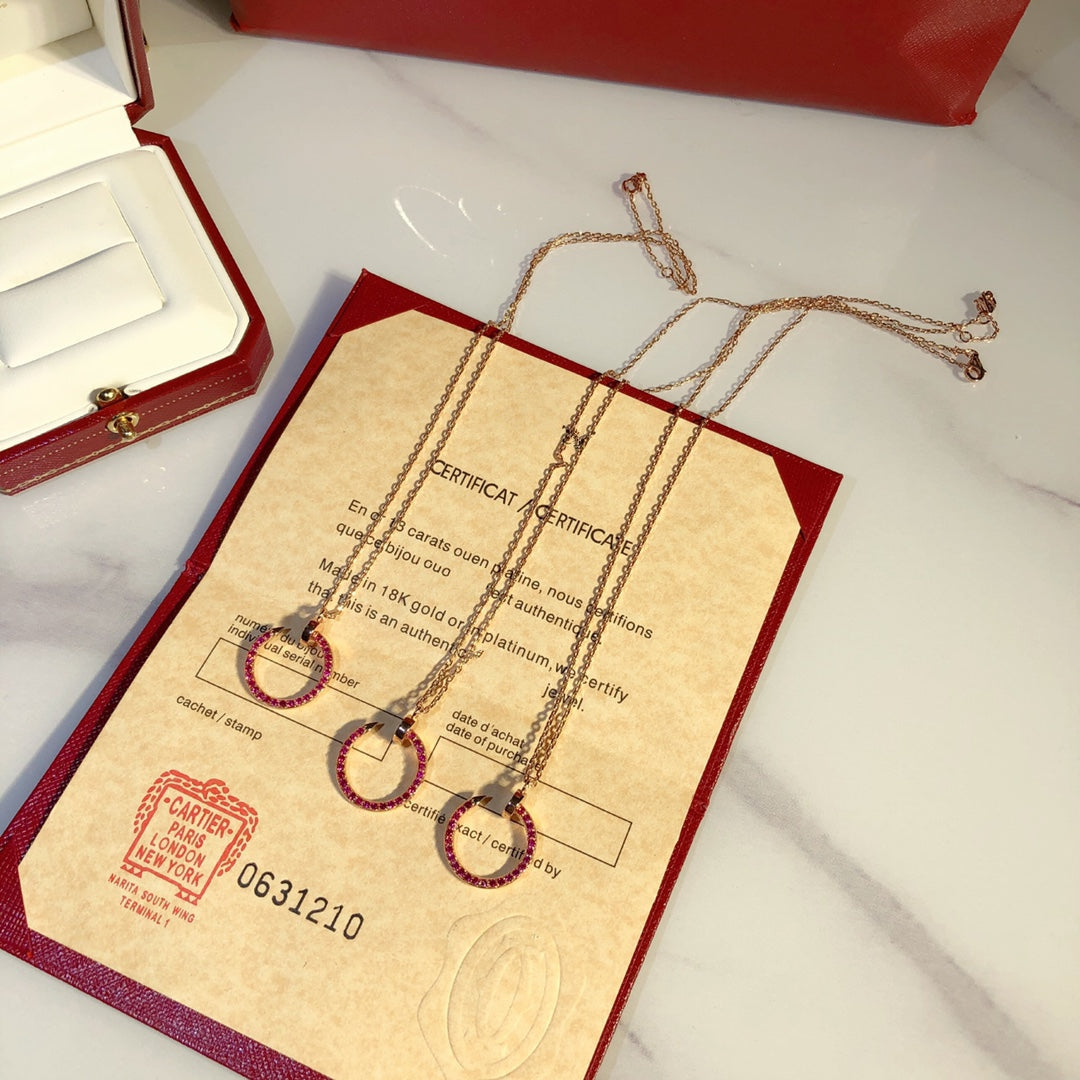 [GALE]JUSTE NECKLACE GOLD RED DIAMONDS